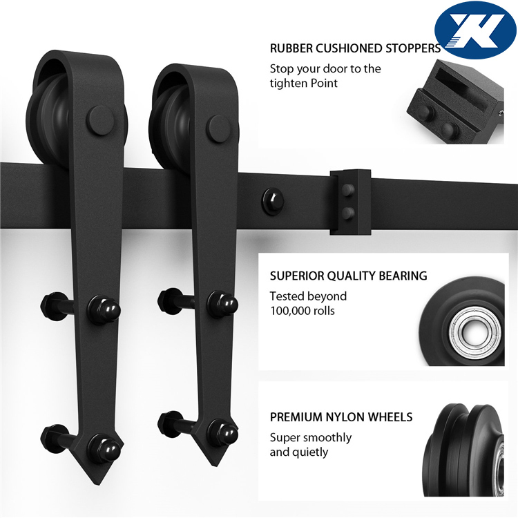 6.6 Feet Rail Hanging Sliding Single Barn Door Hardware Kits