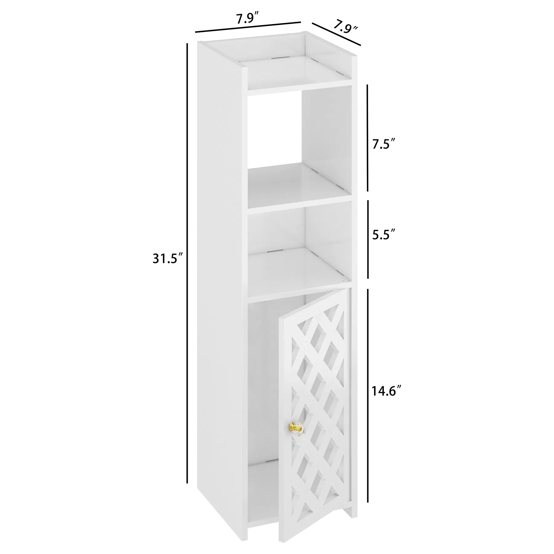 4 Tier PVC Narrow Floor Bathroom Storage Cabinet Shelf Rack for Home Kitchen Small Space