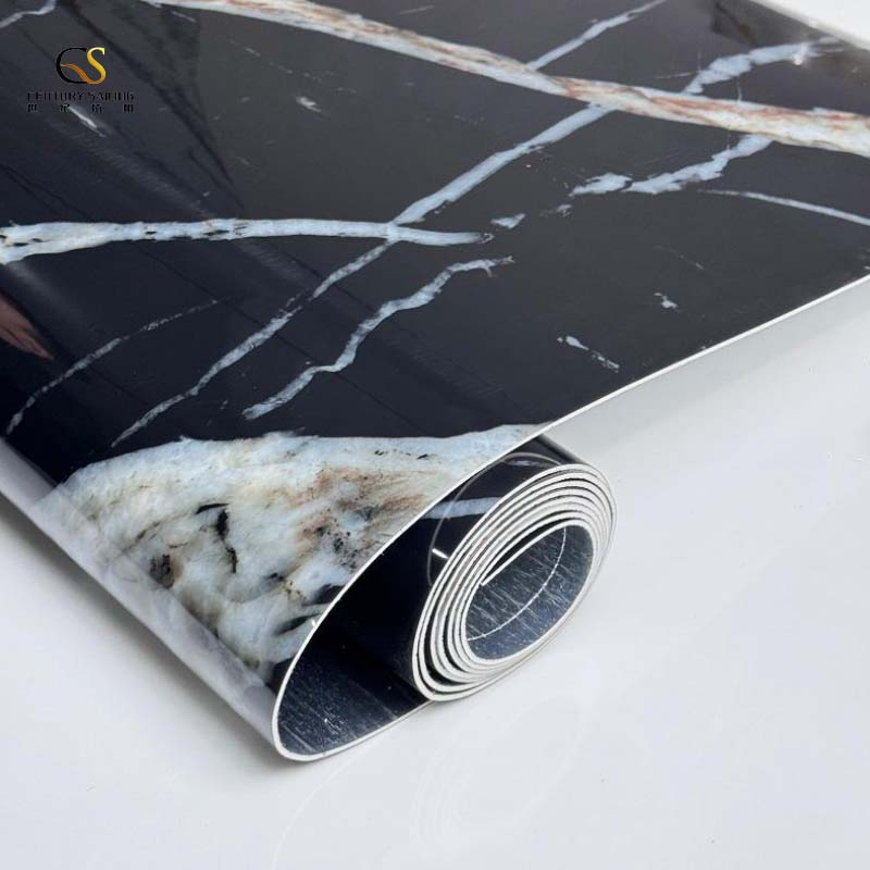 Wall Stickers for Floor Black Bedroom Marble Floor Sticker 3D Marble Tile Self Adhesive PVC Wall Sticker Vinyl Plank Flooring