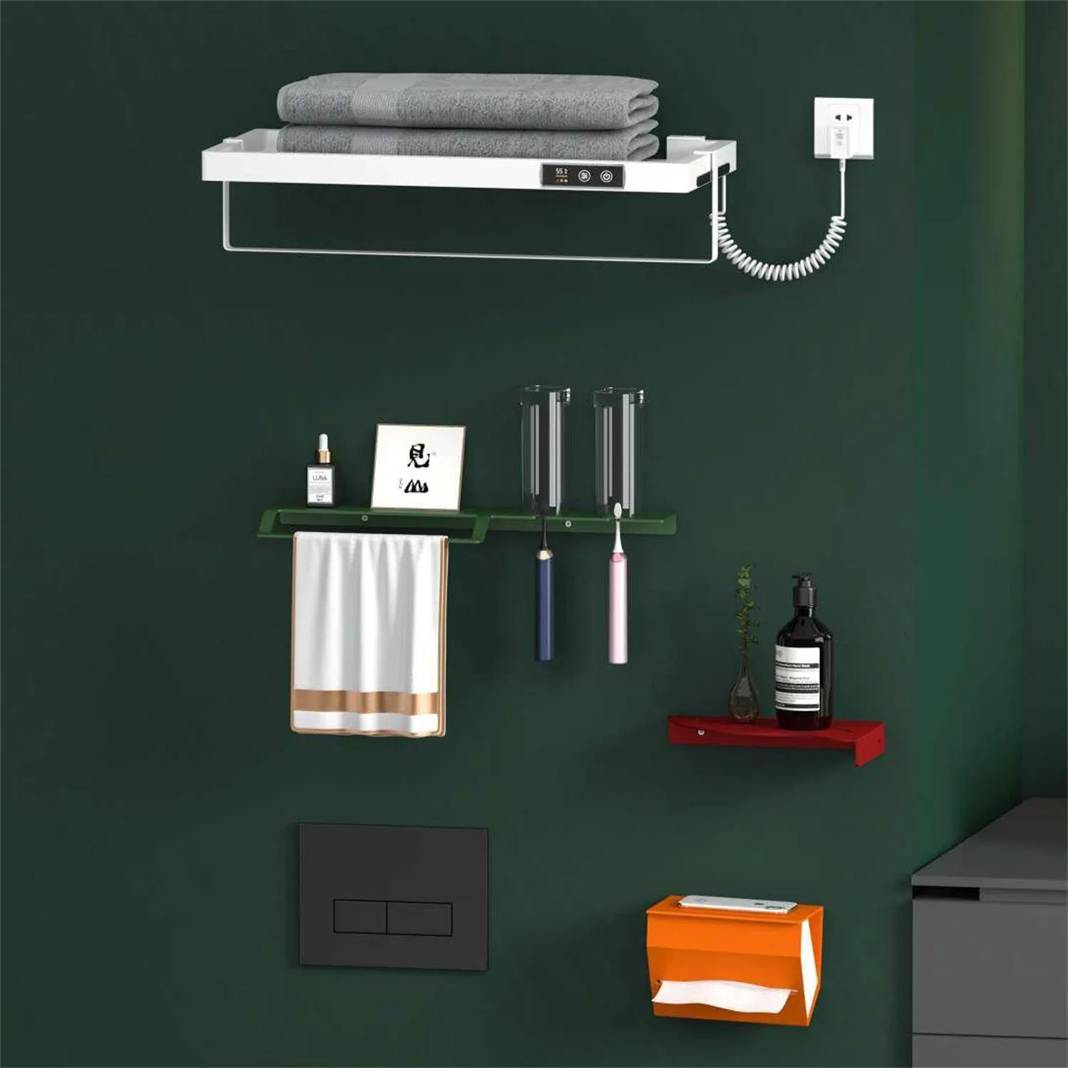 Bathroom Accessories Electric Heated Towel Rack Bathroom Hardware Set