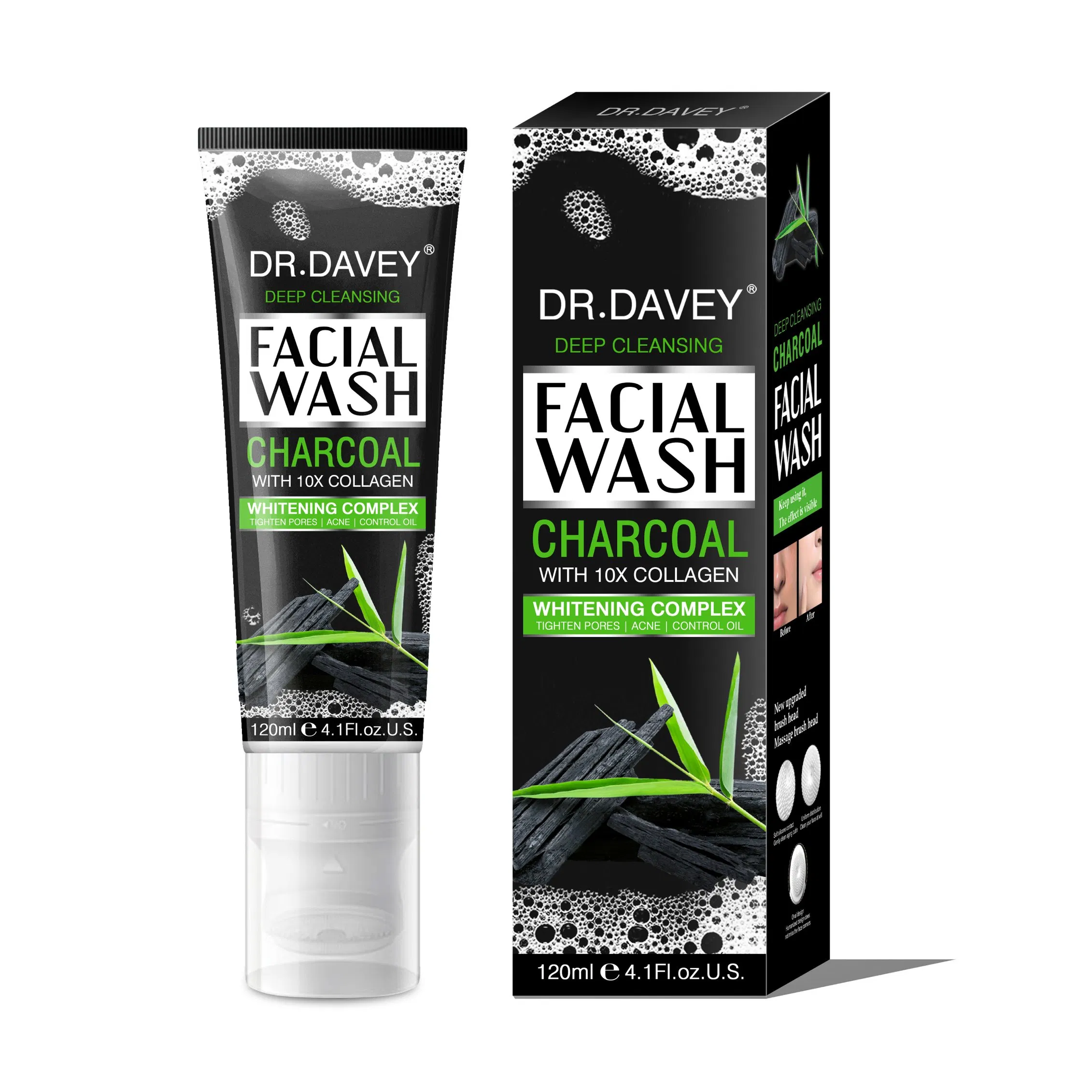 Dr. Davey Charcoal Facial Wash Moisturizing Deep Cleansing Control Oil 120ml