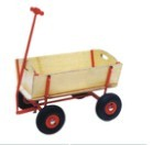 Four Wheel Wooden Wagon Tool Cart for 1-2 Years Baby
