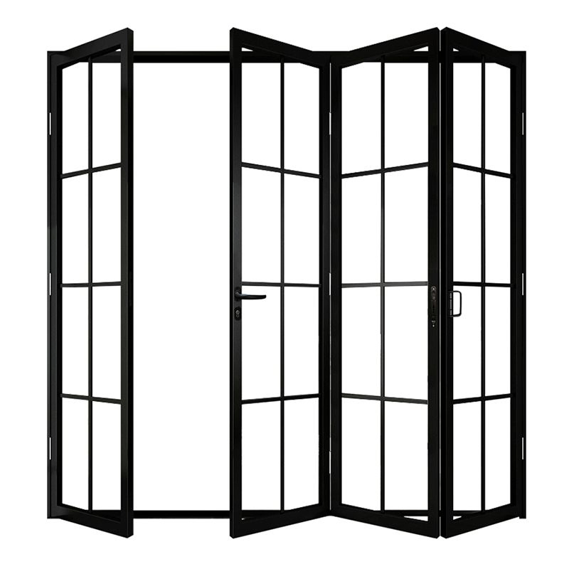 Cbmmart Aluminium Thermal Break Double Tempered Glass PVC Exterior Bi Folding Sliding Entry Patio Bifold Door Steel Hardware