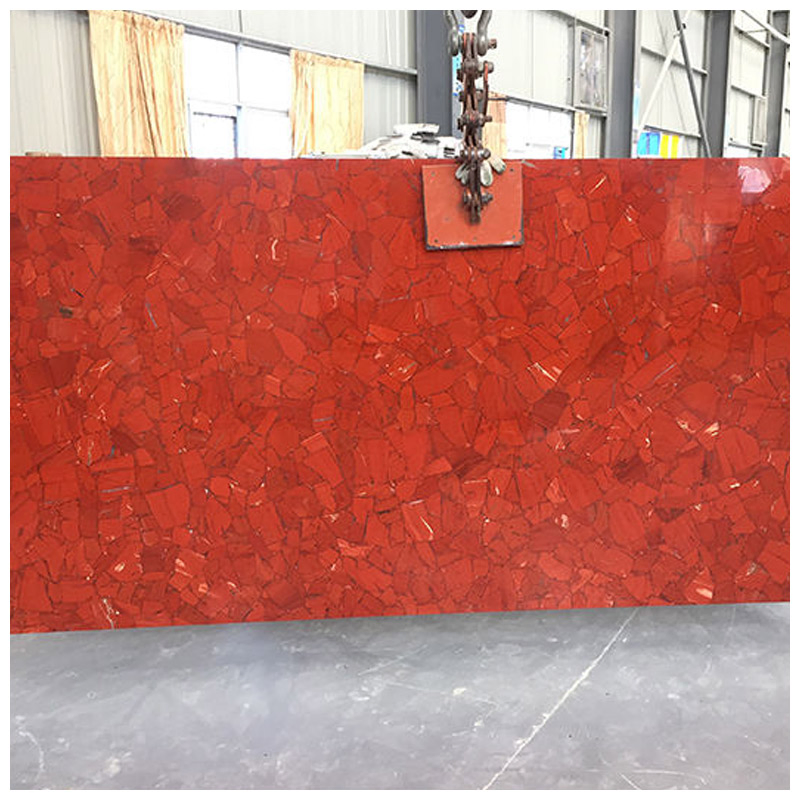 Semi Precious Ruby Red Jasper Gemstone Slabs for Countertops and Tables