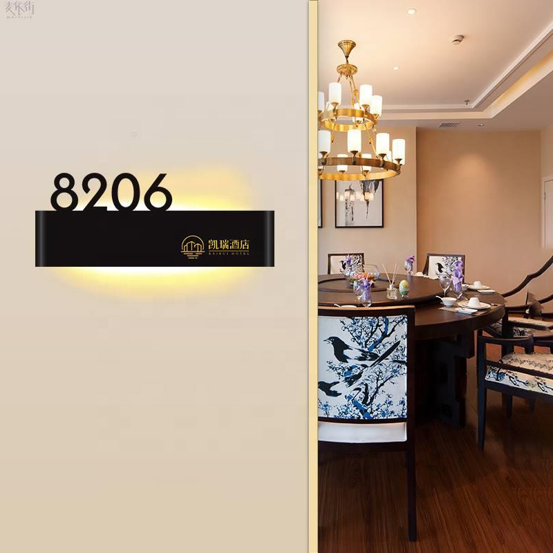 Door Plates Custom Hotel Door Number Light Apartment House Number Signage Door Sign Plate Room Number for Hotel Doorplates