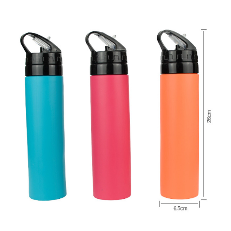 Складная силиконовая бутылка для воды 600 мл