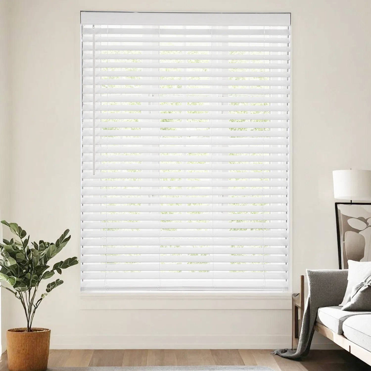 Simple Style PVC Blinds for Louver Windows with Cordless Control
