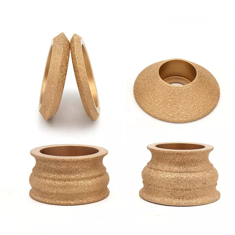 Diamond Hand Polishing Profile Wheel for Marble Corner Trimming 75mm Vacuum Brazed Masonry Hand Centerless 20mm Diamond Slotting Edging Grinding Router Bit