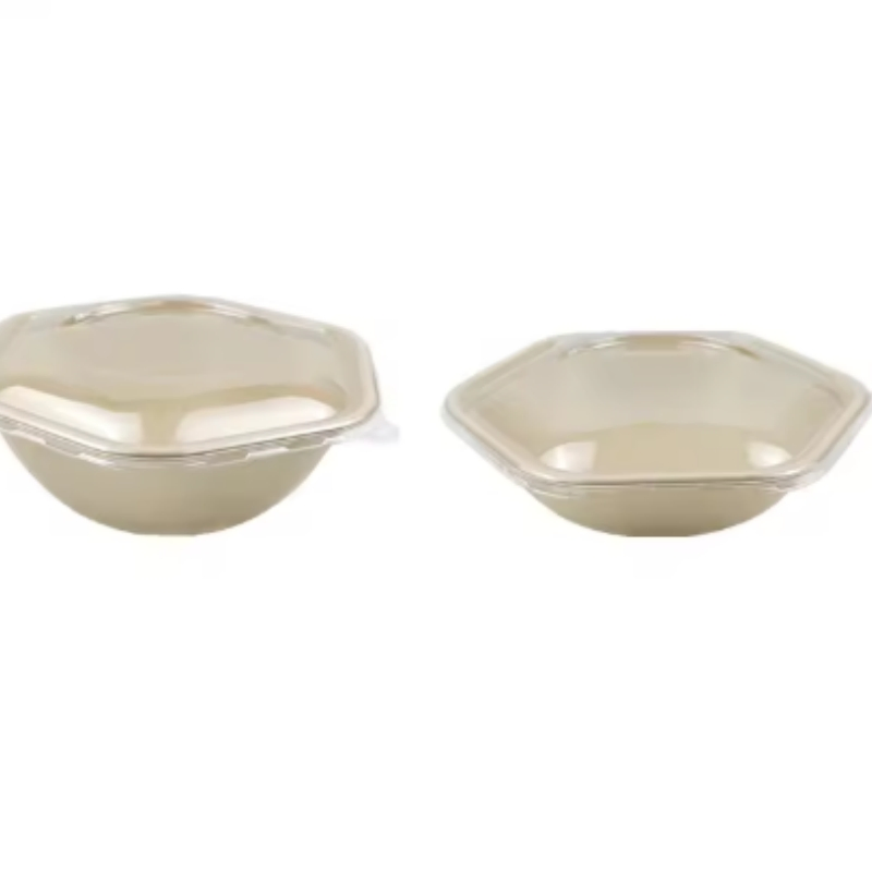 34oz Disposable Salad Hexagonal Bagasse Bowl