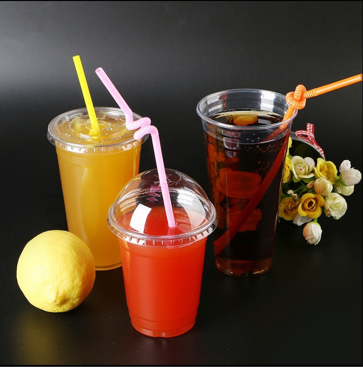 Прозрачные стаканы с крышкой из пищевого PLA пластика