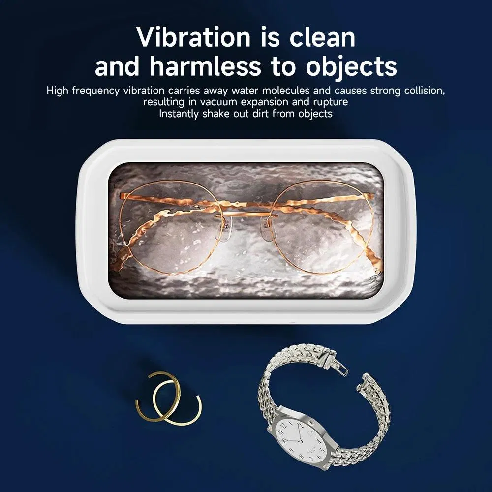 650ml Portable Jewelry Glasses Tooth Cleaner Timer Professional Household Electric Ultrasonic Cleaner