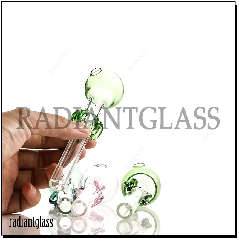 Flower Petal Colorful Glass Oil Burner Pipe