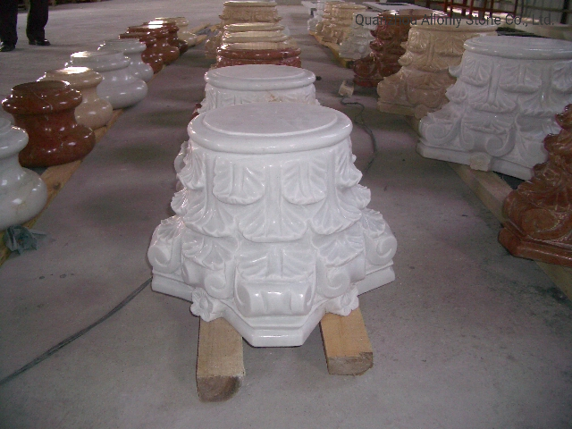 Hand Carved Chinese White Marble Stone Roman Column Design