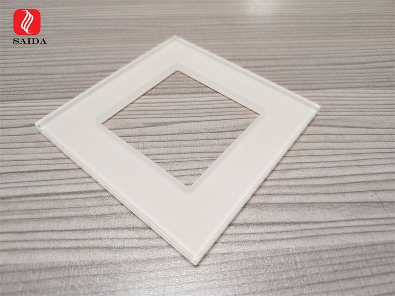 Customized Champagne Color on One Side Frosted on Other Side 95*95*6mm Flat Polished Edge Tempered Glass for Switch Socket Panel Glass