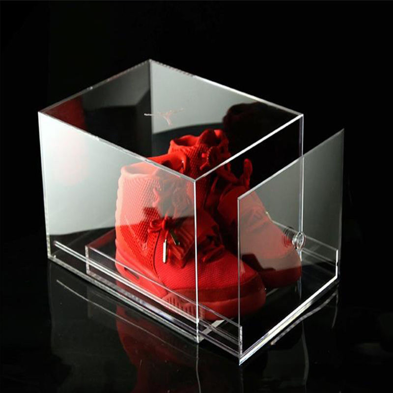 Clear Stackable Acrylic Magnetic Sneakers Rock Sports Shoes Display Containers Shoe Storage Box