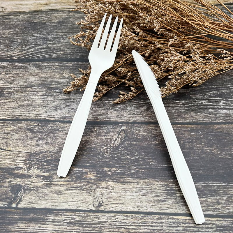 Eco Friendly Disposable Dinnerware Biodegradable Cutlery Kit Knife, Fork
