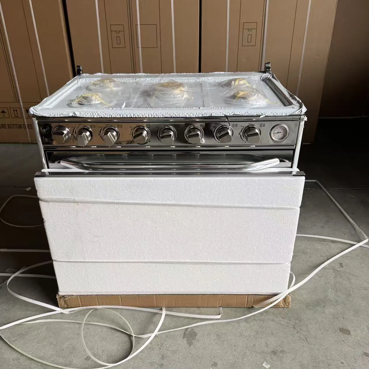 Stainless Steel 5 Heads Furnace Household Freestanding Gas Stove Oven