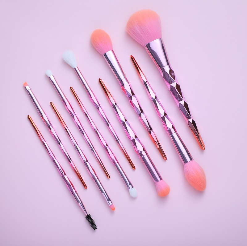 Professional Wholesale Private Label Custom Logo Luxury Pink Rose Cosmetic Makeup Brush Set