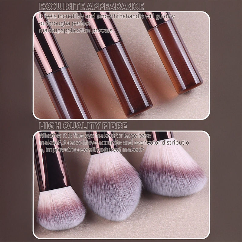 Professional Cruelty Free Synthetic Wooden Handle Foundation Blush Brow Eye Makeup Brush Set