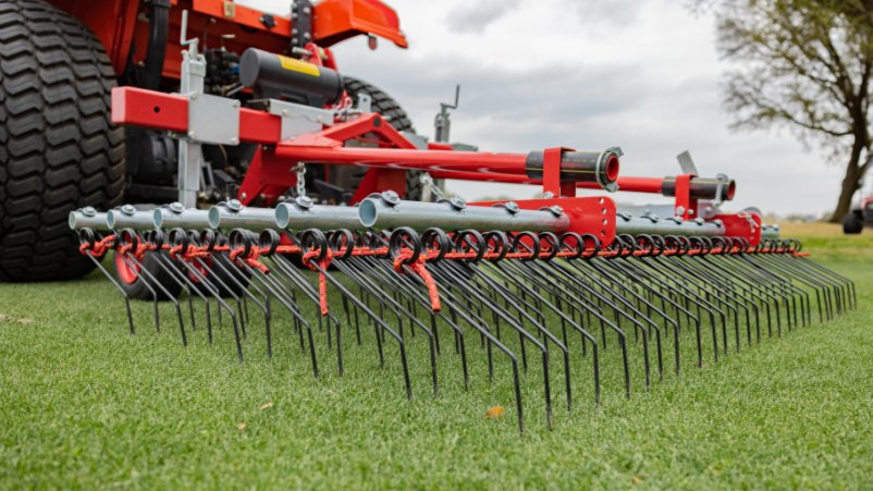 Towed Wide-Width Lawn Rake - Multi-Tine Debris Collector for Professional Turf Care