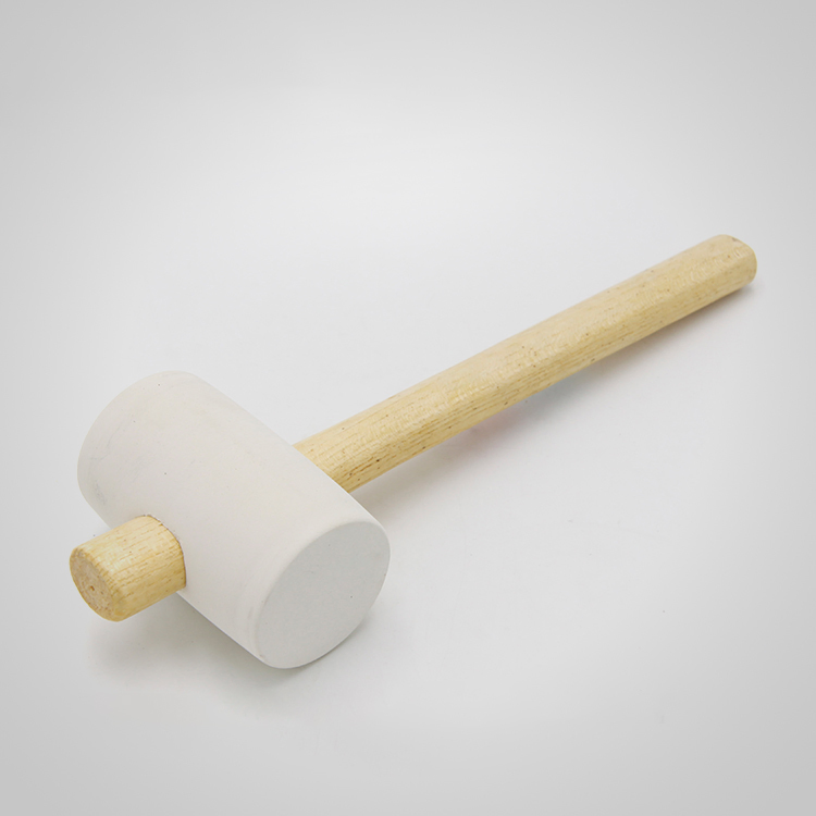 White Rubber Mallet with Wood Handle