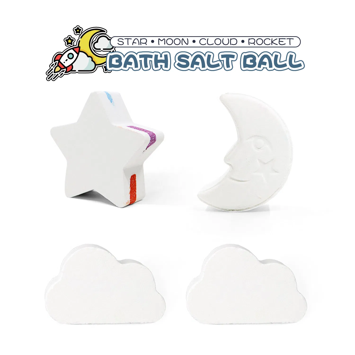 OEM ODM Star Moon Rainbow Series Explosion Bath Salt Ball