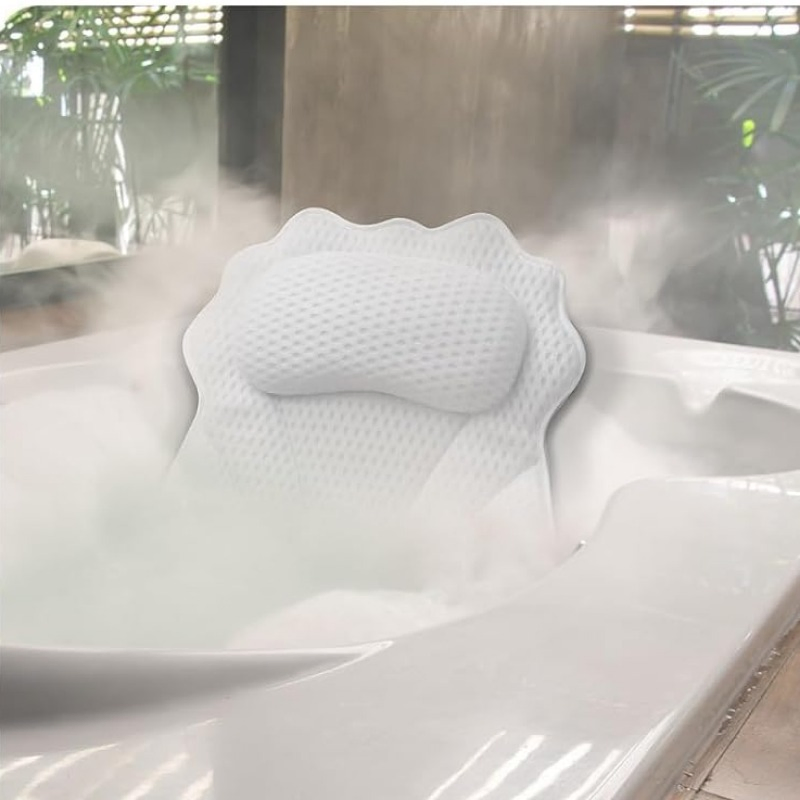 High Quality Ergonomic Luxury Pillow 3D Mesh Suction Soft Comfortable Bathtub Pillow