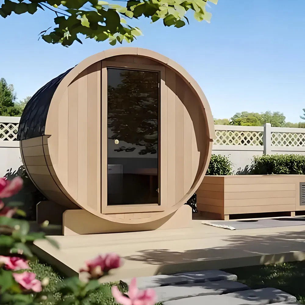 Бочкообразная сауна на 4 персоны с ИК-обогревом