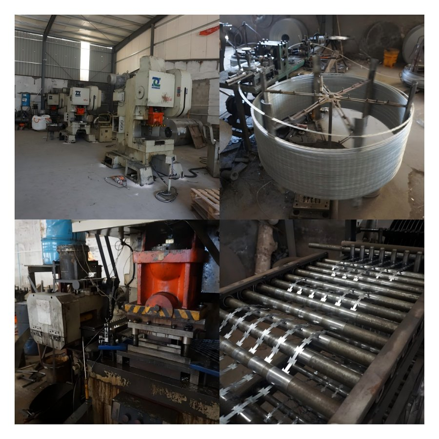 Hot Dipped Perimeter Security Fence Application High Strength Steel Wire Razor Blade Barbed Wire Mesh Roll Galvanized Concertina Razor Wire Tape Coil Bto-16