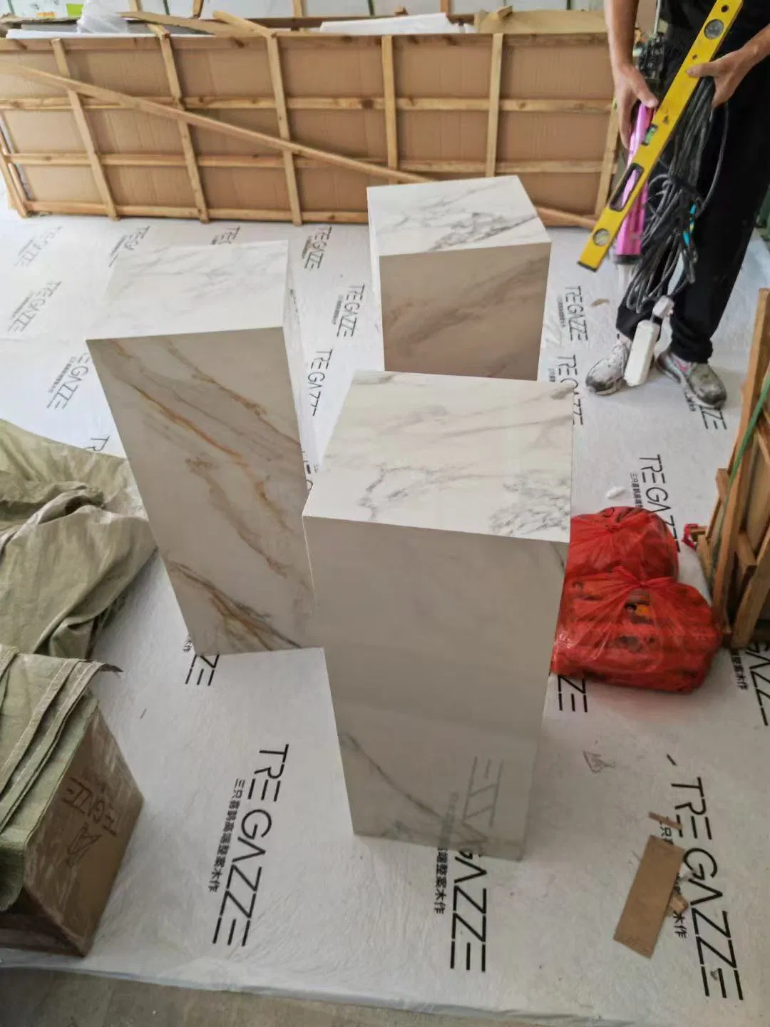 Contemporary Design Complete Marble Table Countertop Dining Cabinets Kitchen Island