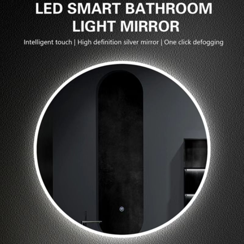 LED Bathroom Mirror with Waterproof, Defogging, Touch Adjustable and High-Tech Intelligent Mirror/Circular Bathroom Mirror