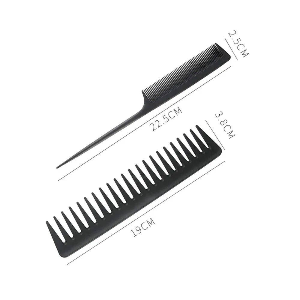 4PCS Black Paddle Hair Comb Plastic Massage Hair Brush Tail Comb