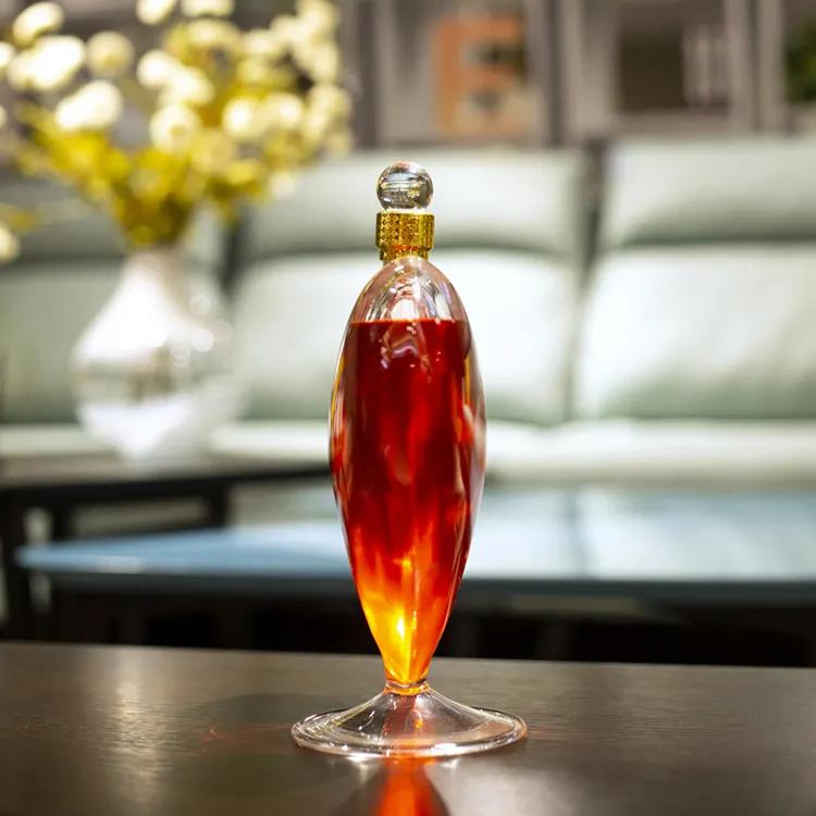 Heart-Shaped Empty Creative Art White Wine Bottle Transparent Lead-Free Sparkling Wine Bottle