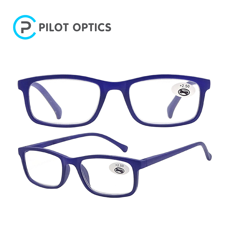 Pilot Optics 2023 Fashion Square OEM Anti Blue Light Custom Logo Reading Glasses