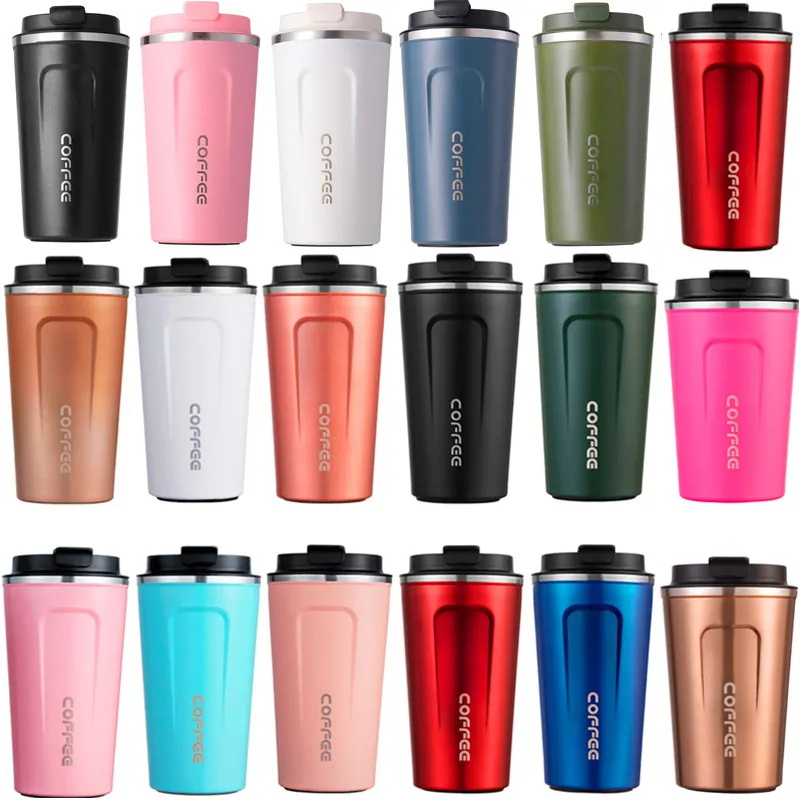 Custom 380ml 500ml New Stainless Steel Thermos Vacuum Flask Coffee Mug Sports Water Bottle Creative Outdoor Travel Portable Car Gift Thermos Cup