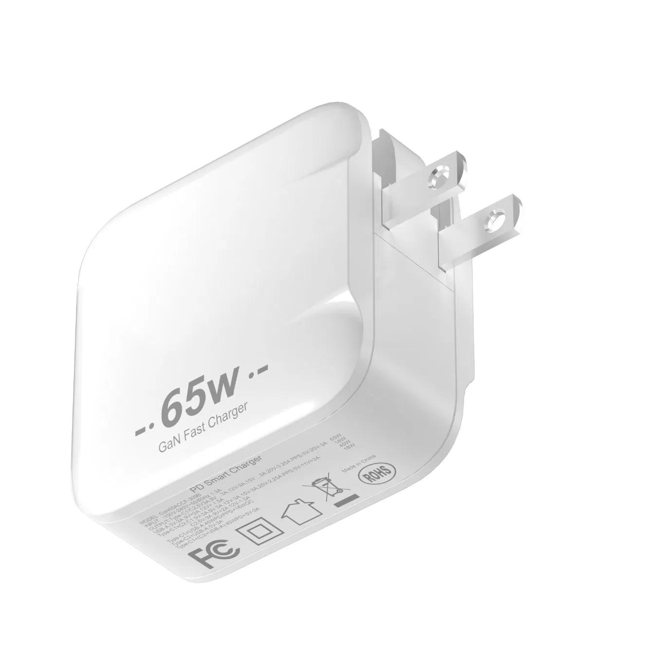 GaN зарядка 65W PD3.0 с USB-C, быстрая для телефона и ноутбука