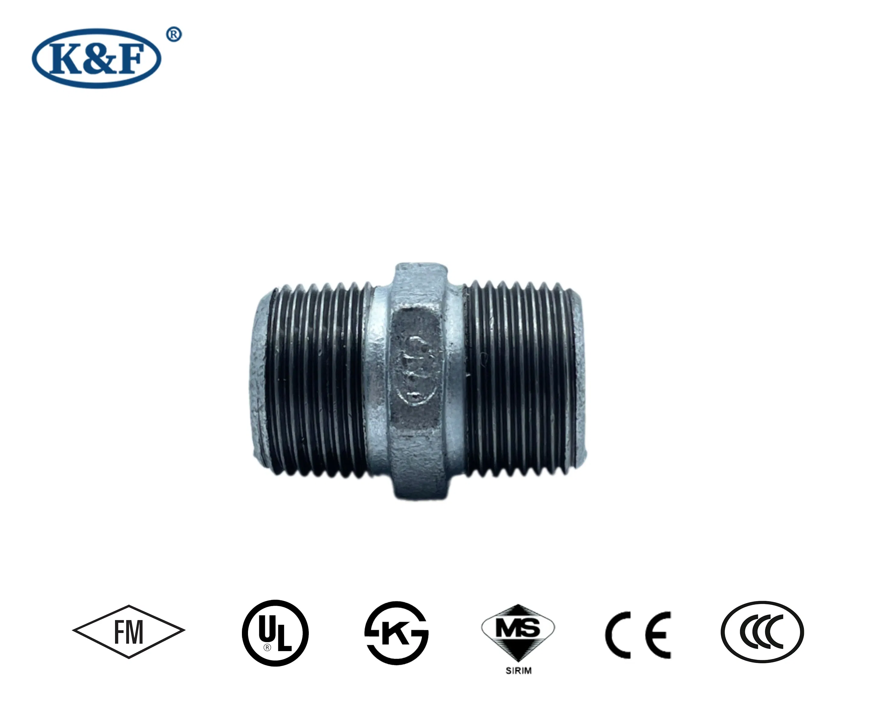 Kanaifu UL FM ISO Malleable Iron Pipe Fitting Connection Female Threaded Nipple