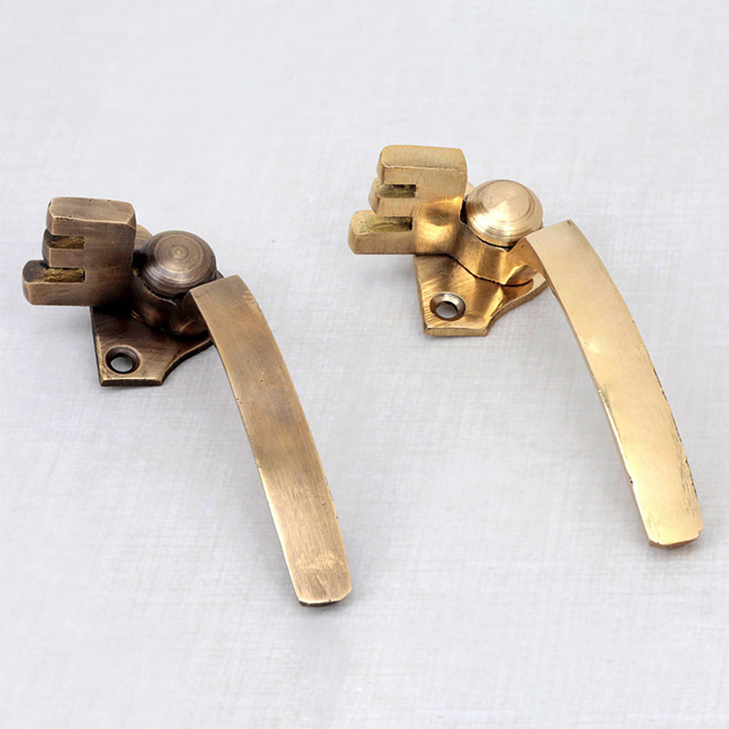 European Solid Brass Casement Fastener Window Hardware Ironmongery Handle Antique Bronze Old Barn Door Window Handle