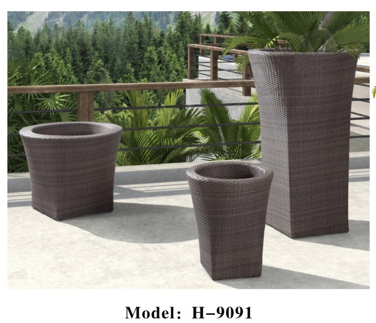 Кашпо прямоугольное из ротанга для цветов, напольное