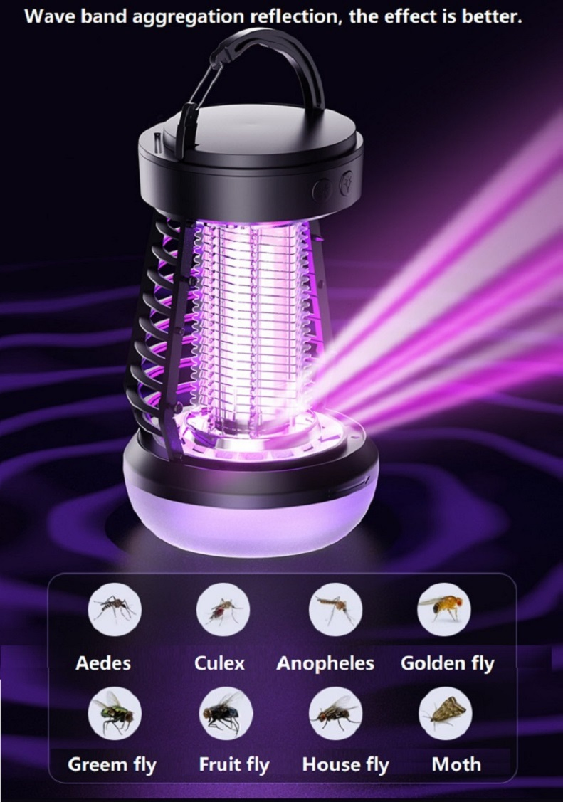 China Wholesale Camping Portable Killer Lamp Fly Insect Zapper Sos Emergency Light USB Rechargeable Electric Shock Mosquito Killer Lamp