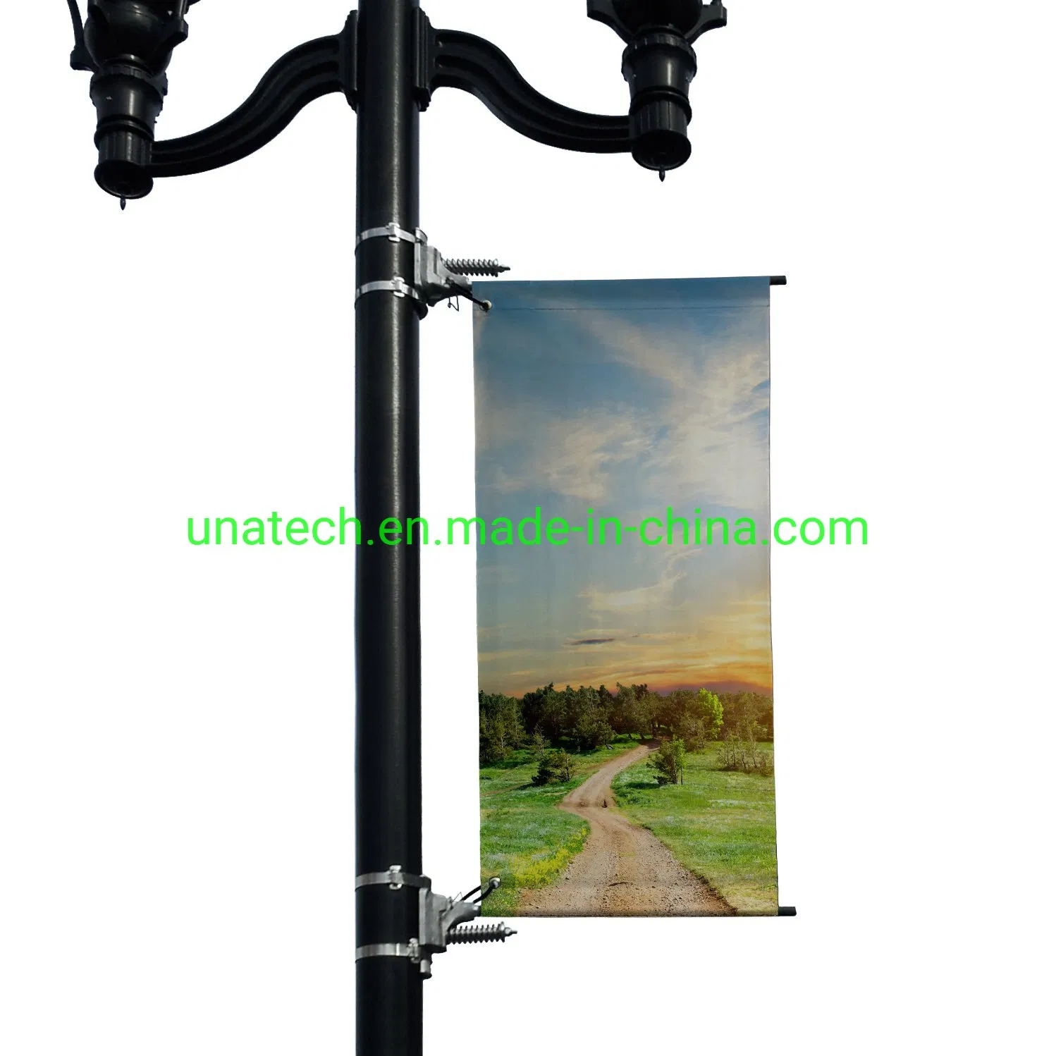 Metal Street Light Pole Advertising Poster Mechanism