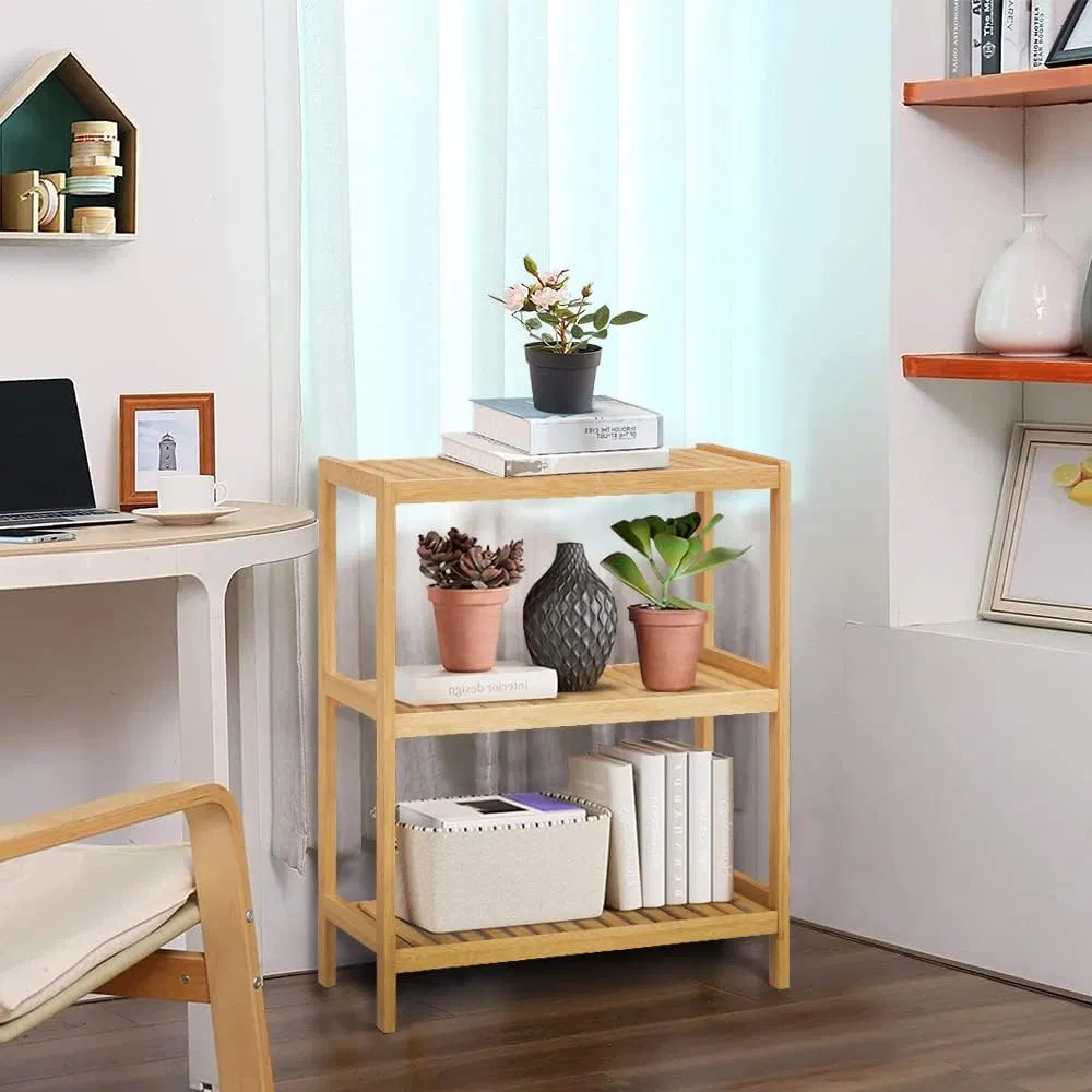 Bathroom Shelf Bamboo Shelf Living Room Shelf Bamboo Multi-Layer Storage Shelf