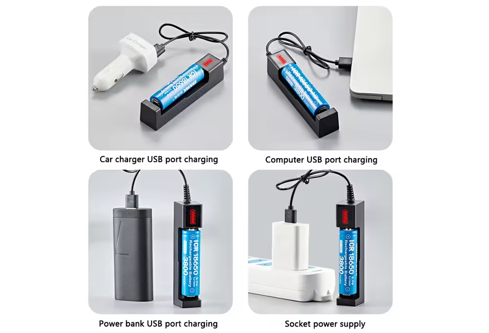 Rechargeable Battery Charger USB Charger Adapter for Li-ion 18650 26650 14500