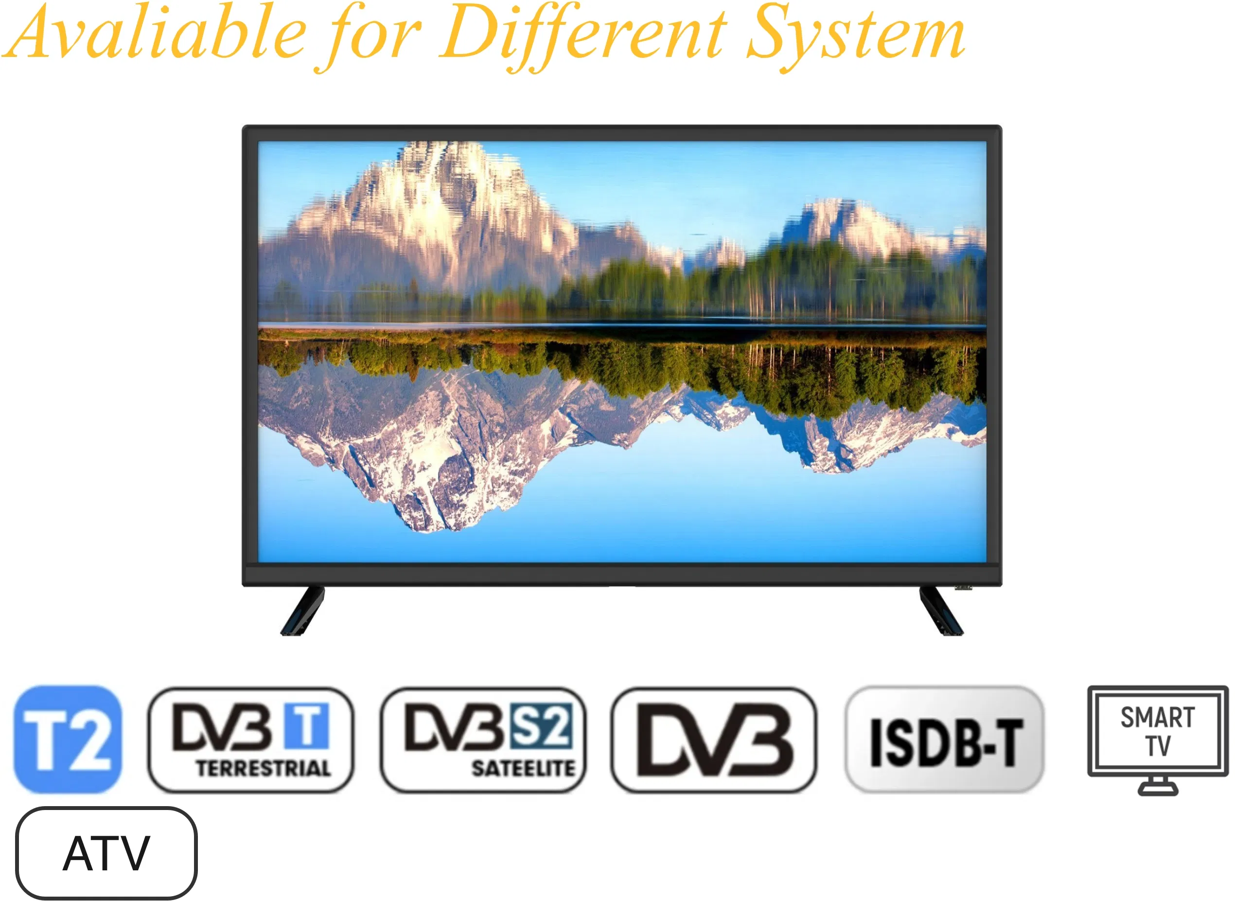 Wholesale Custom OEM New 32"42"43"50"55" Inch LED LCD HD FHD TV Solar Power Anti-Reverse AC DC 12V Smart TV