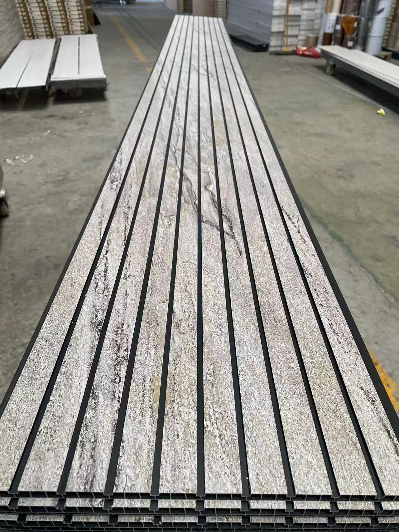 Waterproof 8mm PVC Ceiling Panel Designs PVC False Strip Wood Paneling