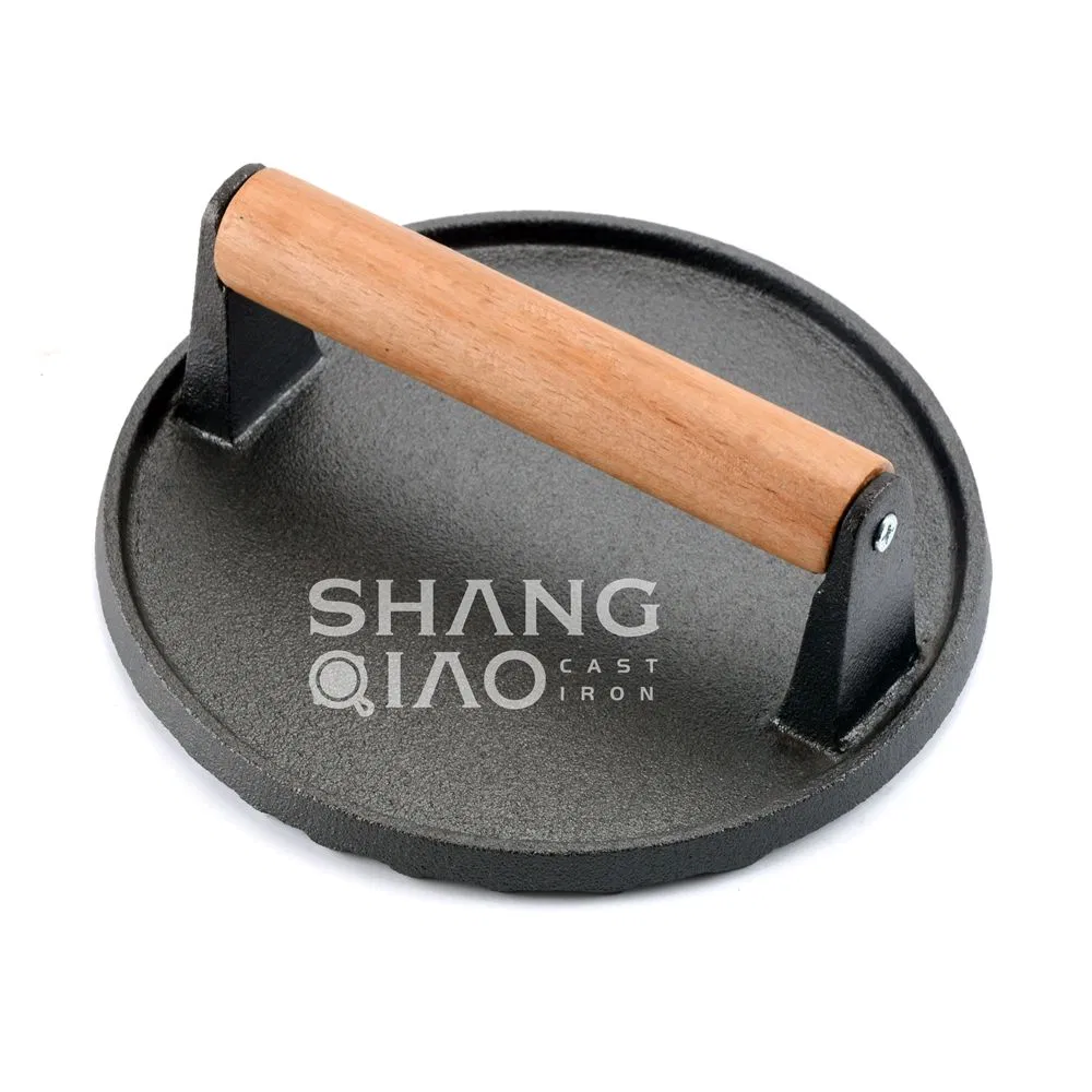 Pre Seasoned Heavy Duty Cast Iron Grill Steak and Burger Press