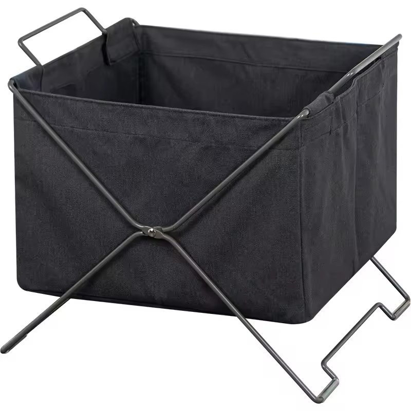 Foldable Magazine Shelves Newspaper Racks Storage Baskets Folding Hand-Held Canvas Frames Wire Bookshelves