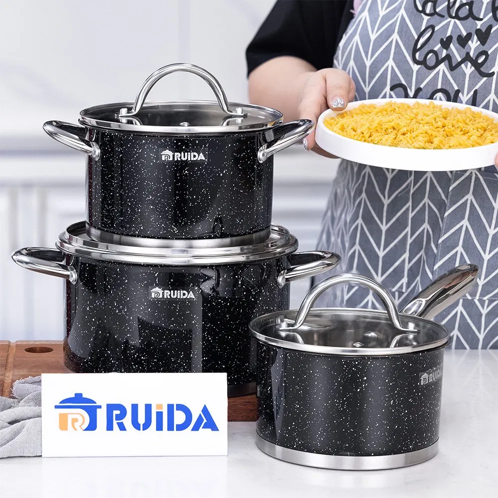 Custom Silicon Cookware Set, 6/8/12PCS Stainless Steel Kitchenware Cookware with Induction Base