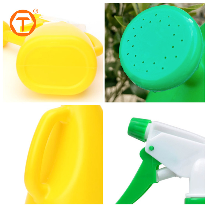 Dual Use Home Garden Kettle Ergonomic Handle 900ml Mini Plastic Watering Can with Sprayer Head for Flower Pot