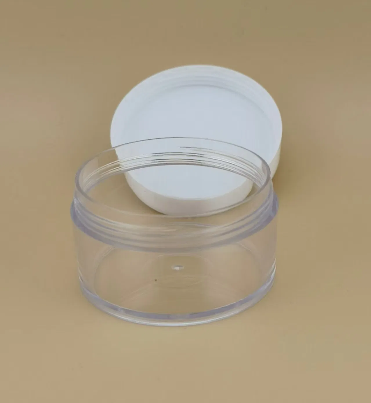 Clear Small Plastic Cream Jar with White Screw Lid for Skincare